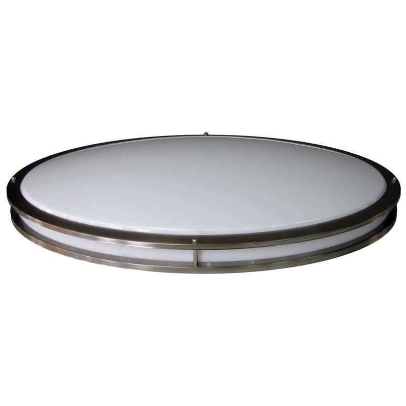 Plafonnier encastré 1 lumière DEL Jerrylee, Nickel, H 4 po x l 18 po x P 32 po