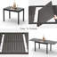 Table de patio extensible pour 6 à 8 personnes, aluminium rectangulaire en métal, noir, bistro de jardin avec véranda, pratique en aluminium