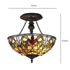 Fine Art Lighting Olivia Glass Semi Flush Mount | Wayfair