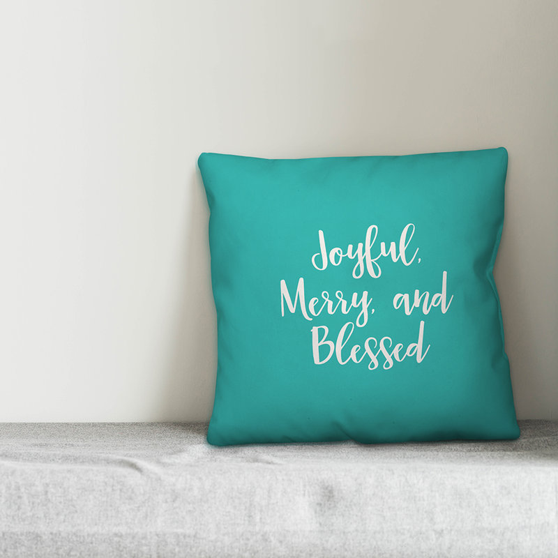 Coussin Joyful, Bleu sarcelle, Housse de coussin