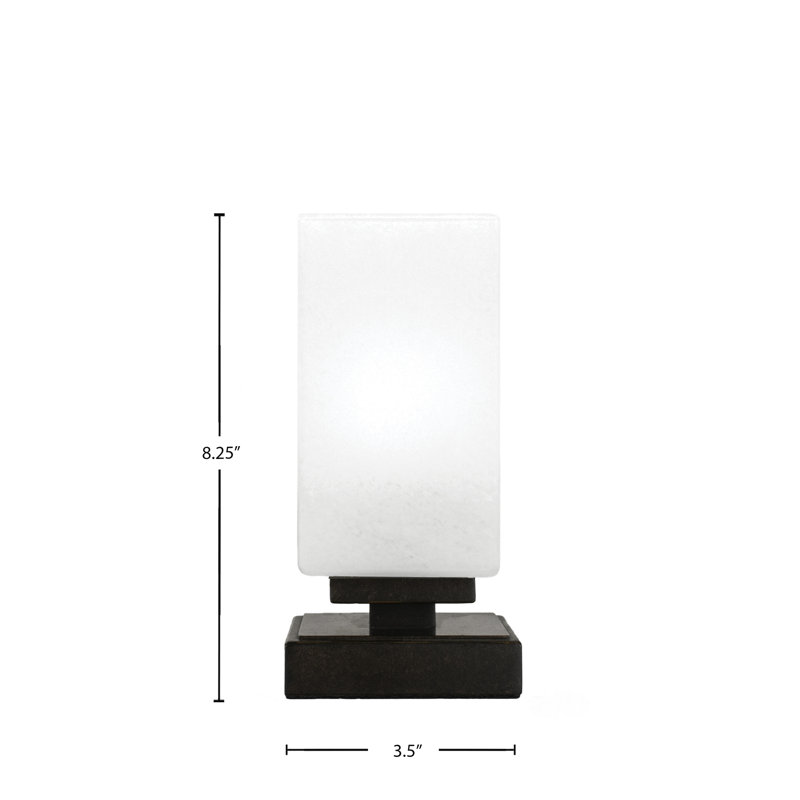 Lampe d'appoint Luna avec finition en verre de 3,5 po, Brun, Noir, Blanc