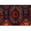 Tapis rouge en laine noué à la main de conception unique 3 pi 10 po x 6 pi 6 po Tomi