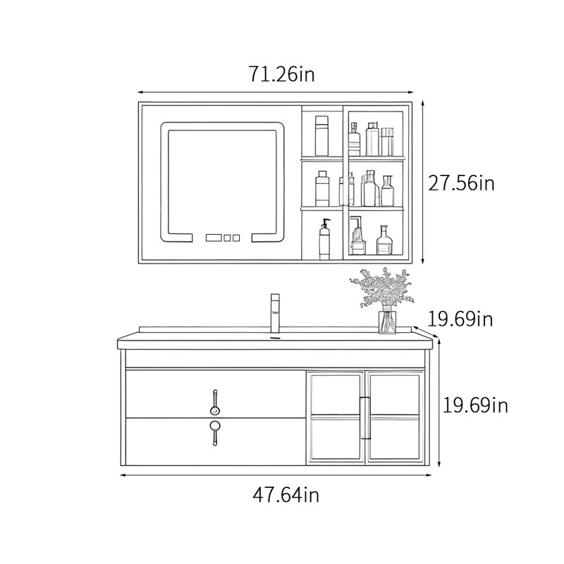 Light luxury modern bathroom cabinet