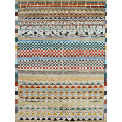 Barcelona Collection Multi-Colored Detailed Shapes Patterned Modern Decorative Rug