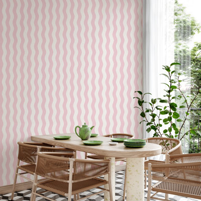 Wavey Stripe - Pink & White