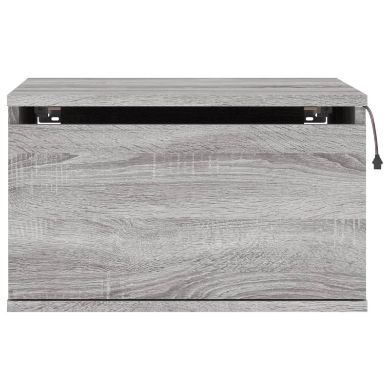 Brandalynn 50cm W Bedside Table, Grey Sonoma