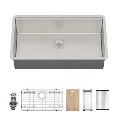 33-Inch Undermount Stainless Steel Kitchen Sink 