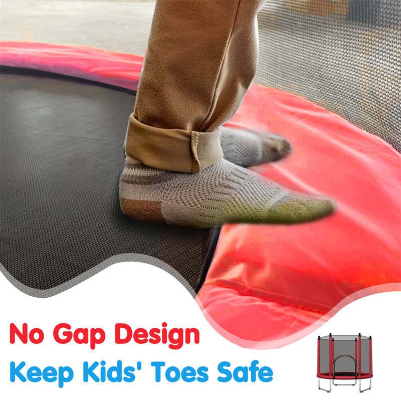 Premium Quality Outdoor Trampoline with Safety Features and Large Capacity, Red