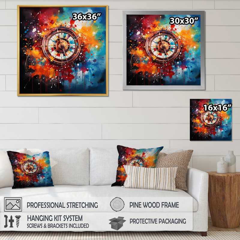 «Casino Royale Roulette V» - impression, Toile tendue, H 16 po x l 16 po x P 1 po