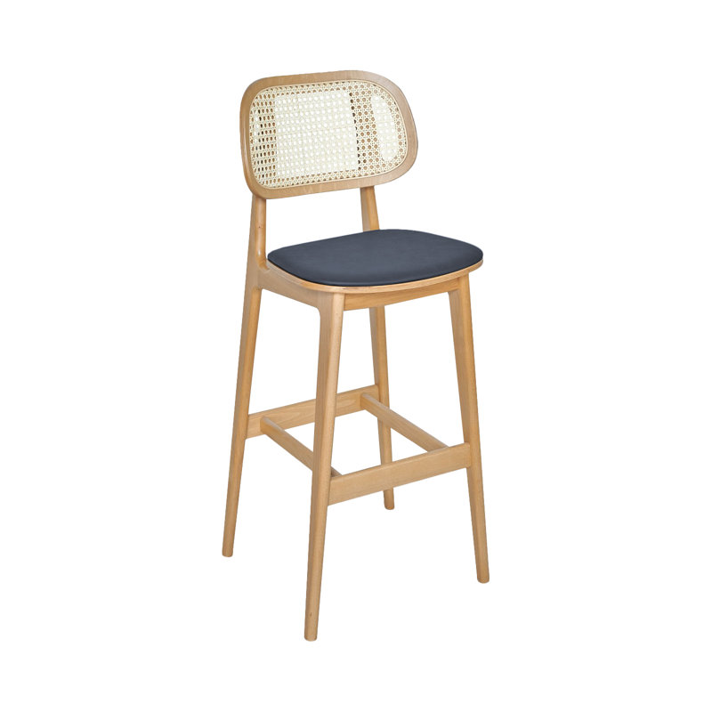 Tabouret 30 "Emma Cane, Brun clair, Frêne