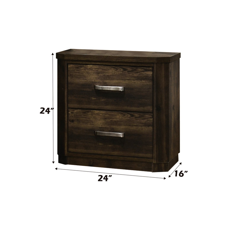 Table de chevet sophistiquée en noyer rustique - Vaste espace de rangement et style