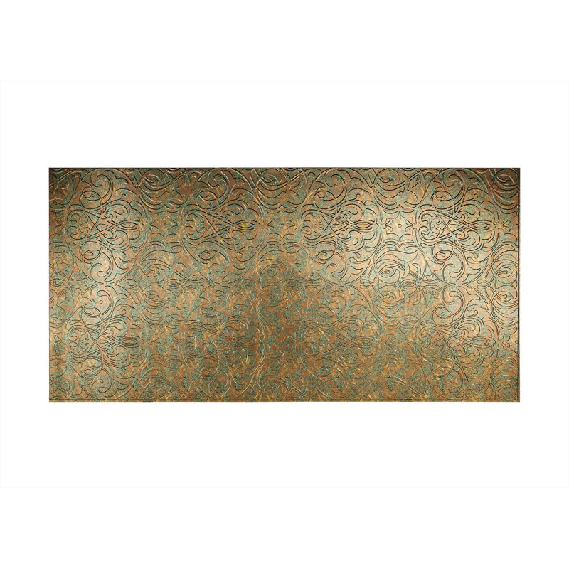 Panneau mural décoratif en vinyle damassé 4 pi x 8 pi FASÄDE, Fantaisie cuivrée