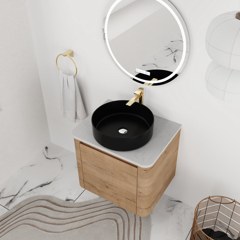 Meuble-lavabo simple 24 po avec comptoir en quartz, 24