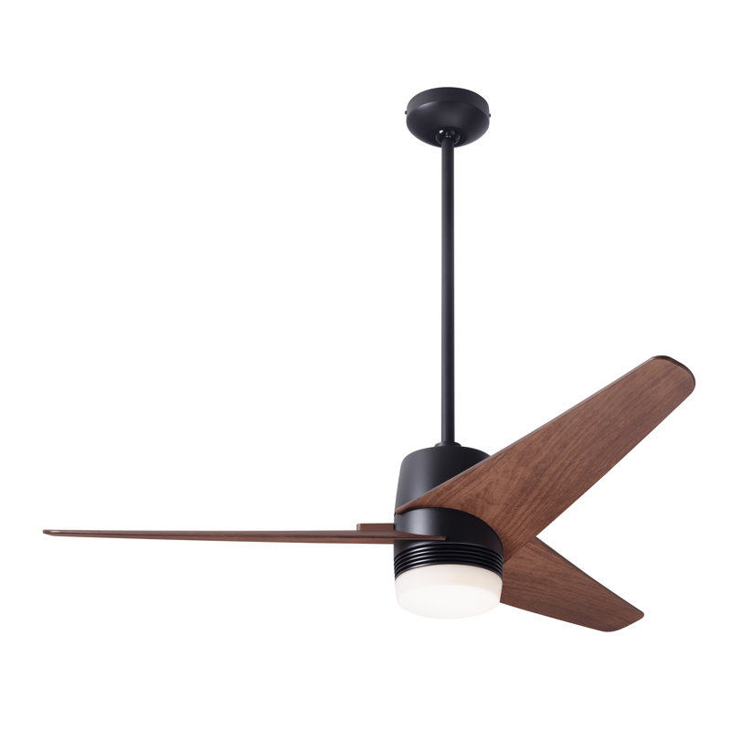 Velo 48'' Ceiling Fan with LED Lights, Dark Bronze, Wall Control, Mahogany