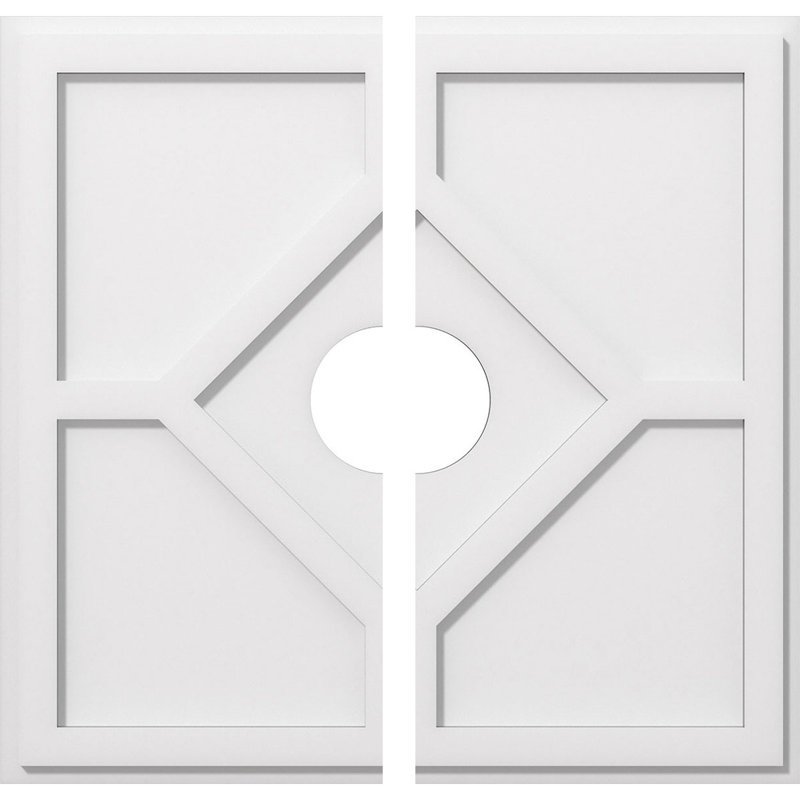 Médaillon de plafond contemporain en PVC de qualité architecturale Embry, H 1 po x l 26 po x P 26 po