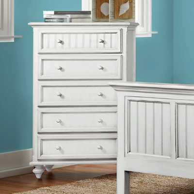 Commode 5 tiroirs Kolya - Finition blanche