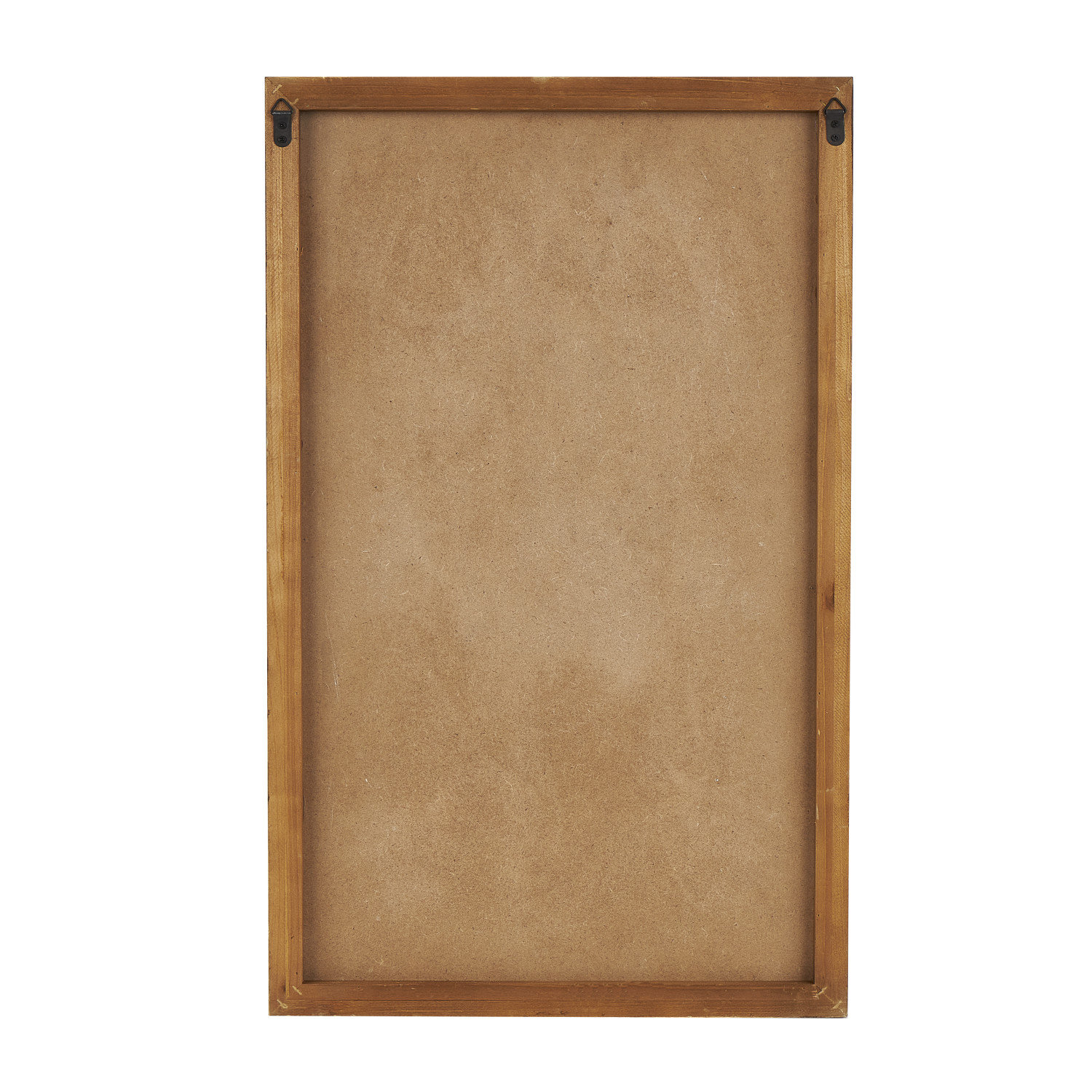 Wood Textured 3D Shape Geometric Home Wall Decor with Brown Wooden Frame