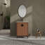 Meuble-lavabo 24 po avec lavabo supérieur, meuble de rangement moderne avec 2 portes à fermeture douce et meuble-lavabo simple