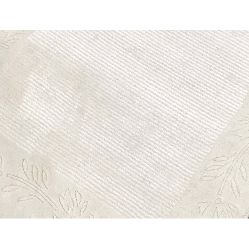 Hand-Knotted High-Quality White Area Rug