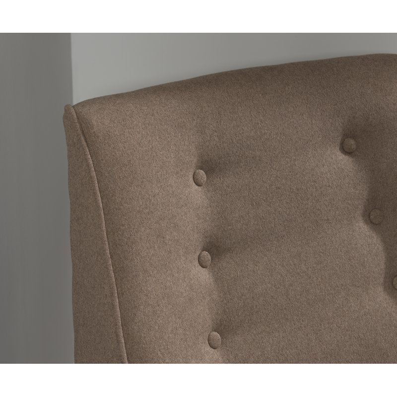 Arreon Flannel Fabric Button Tufted Armchair, Cafe