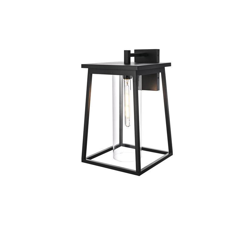 Applique murale d'extérieur Lambert en noir, H 18 po x l 11 po x P 11,5 po