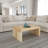 Elainea 36 Inch Coffee Table, Handcrafted Natural Acacia Wood, Rectangular Curved Waterfall Top