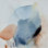 «Soft Blue Brown Abstract» par Arohika Verma - Art mural abstrait - reproduction encadrée mat 36 x 36 (noir)