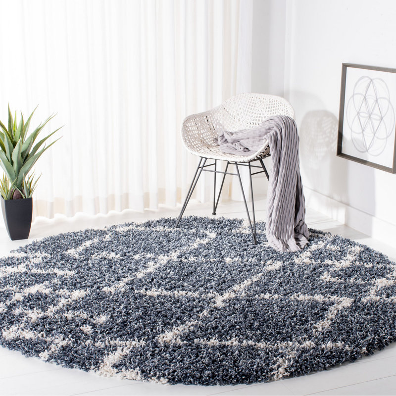 Tapis à poils longs Hollington Pro Lux, Rond 6 pi 7 po