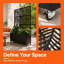 Rolling Privacy Screen with Planter Box, Leaf Pattern Metal Divider, Lockable Casters, Black