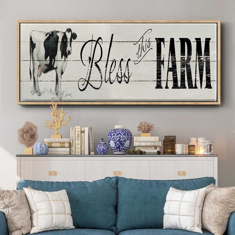 «Bless this Farm», toile encadrée, H 8 po x l 20 po