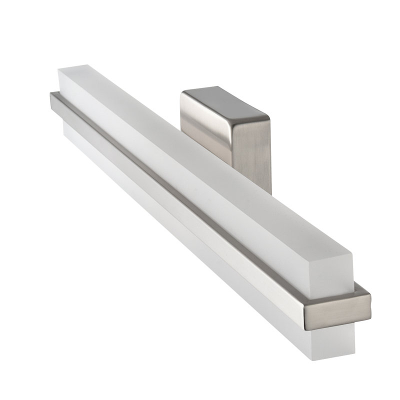 Camarion 24" Integrated LED Dimmable LED Bath Bar with White Shade, Brushed Nickel