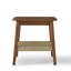 Table d'appoint de style Mid-Century de 23 po avec tablette tissée, table d'appoint Boho avec rangement, tables de chevet, petite table d'appoint pour canapé de salon, bureau de chambre à coucher, patio-1912805920