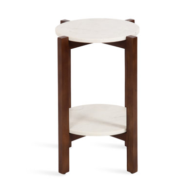 Round Tiered Marble Side Table