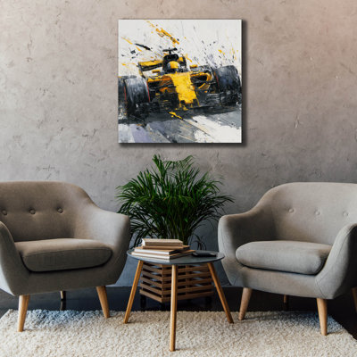  'Speed Demon Yellow' by Rich Monet Canvas Wall Art, 37" x 37"