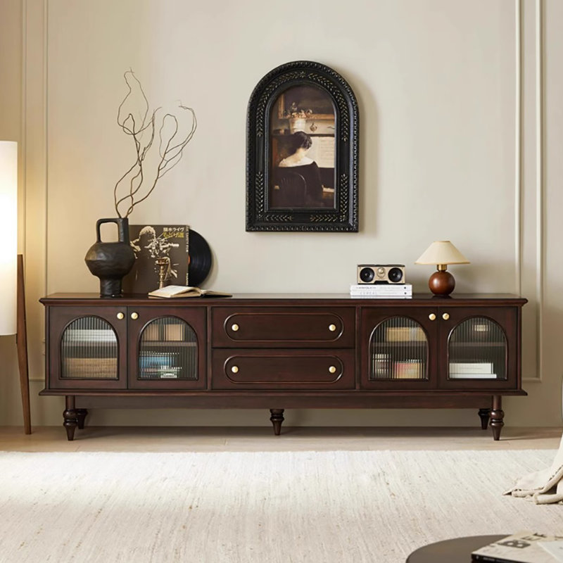 Meuble télé simple et rétro de style américain, H 23,6 po x L 70,9 po x l 15,7 po