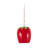 Bird Feeder Ceramic Stoneware Strawberry Design Home Garden Use - 6" Red & Green