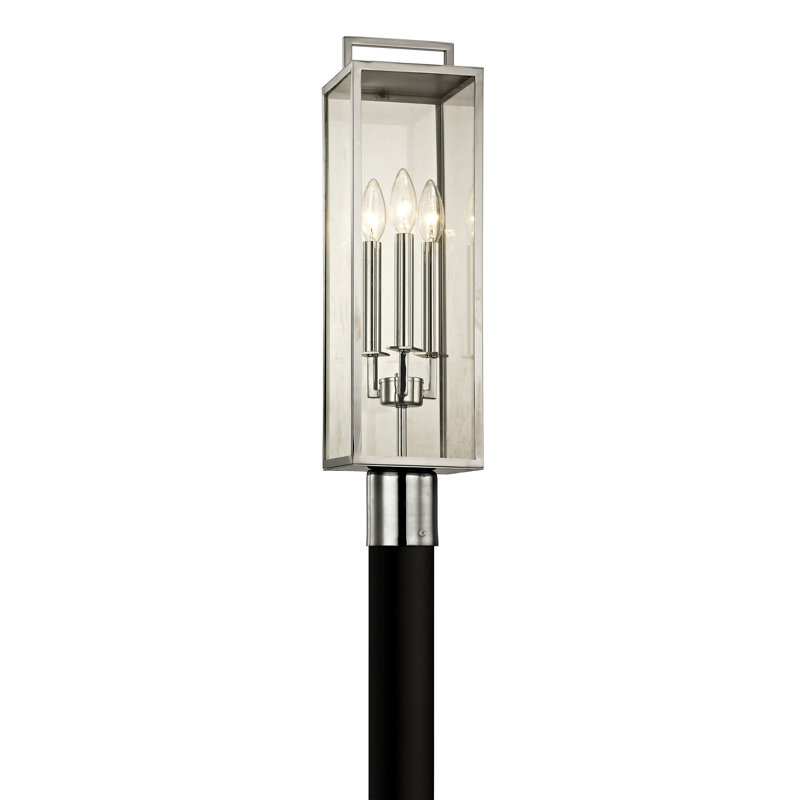 Lampadaire 24 po 3 lumières Beckham, Acier inoxydable poli