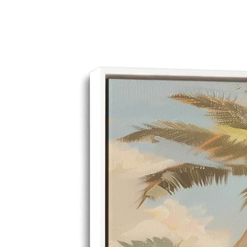 Ensemble de 3 imprimés Coastal Palms, 12 po x 8 po, Cadre flottant blanc opaque