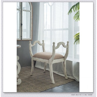 30.7x15.7x30.7" Harlow Bench, Farmhouse/French Country Style Vanity Chair