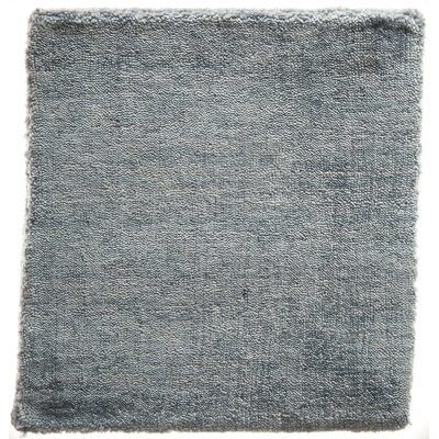 Minimalist Hand-Loomed Art Silk Light Blue Rug