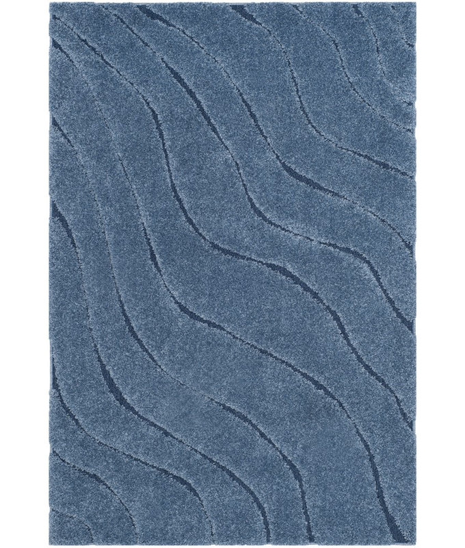 Ashal Abstract Blue Area Rug, Rectangle 5'3" x 7'6"