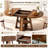 Extendable Round Dining Table with Hidden Storage and Decorative Woven Details