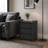Modern Minimalist 20'' W 3-Drawer Nightstand with Hidden Charging Station, Black-594578582-594249059