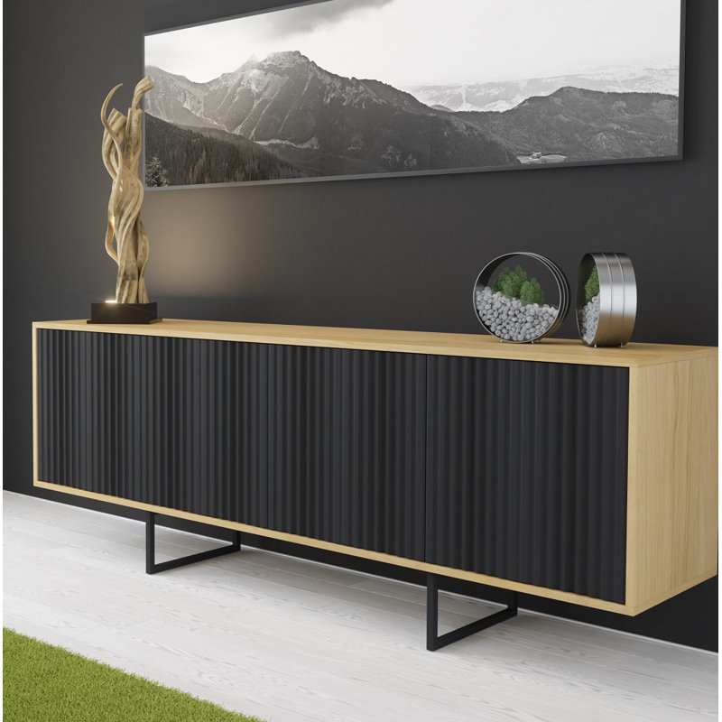 Largo 204cm Sideboard, Black/Natural