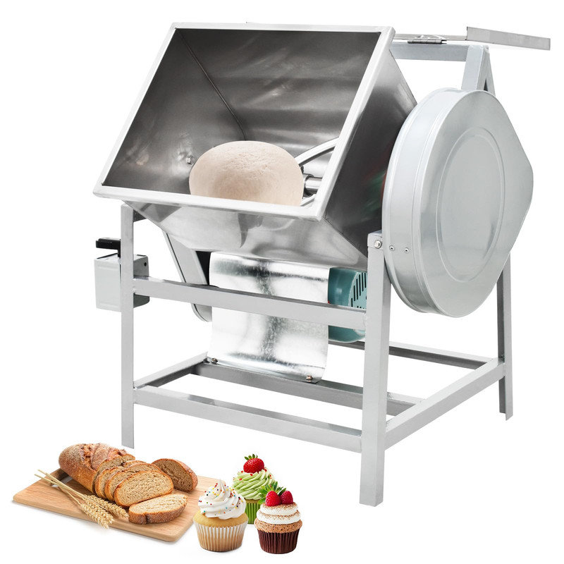 Mélangeur à pizza 30QT commercial, machine à pâte en spirale en acier inoxydable 1500W avec arrêt de sécurité et tête inclinable