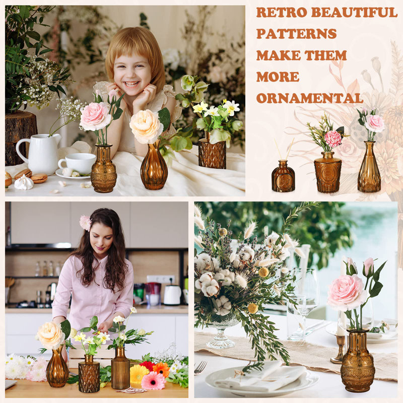Ensemble de 20 vases à fleurs en verre pour petits centres de table en verre rustique pour table de mariage Décoration de Noël