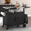 Chariot de barbecue extérieur avec rangement, table pliable et plateau en acier inoxydable, idéal pour les barbecues et les fours à pizza