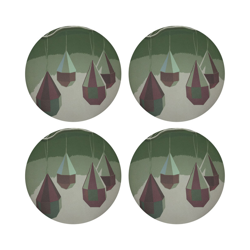 Ornaments Pebble 16" Vinyl Placemat, Plum/Emerald