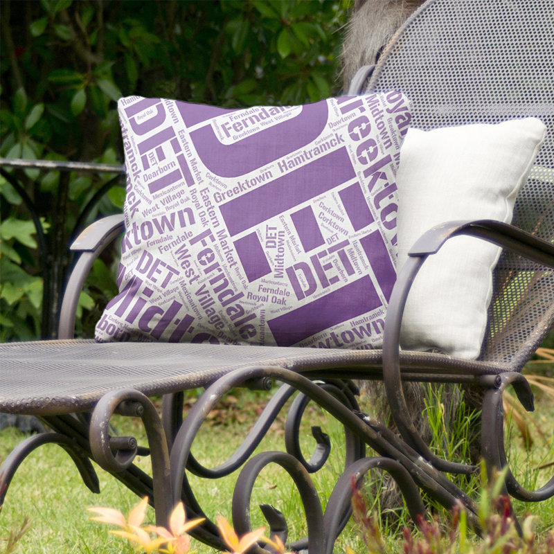 Coussin intérieur/extérieur détroit, Oui, H 16 po x l 16 po, Mauve