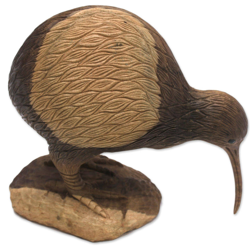 Kiwi Bird Wood Sculpture